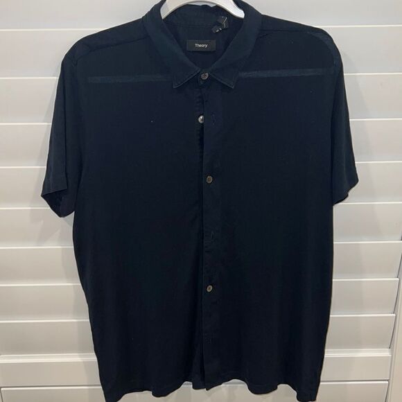 Theory Mens button down deep navy shirt size medium - Picture 1 of 4